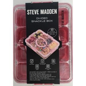 New Steve Madden Pink Black Leopard Print Divided Snackle Box